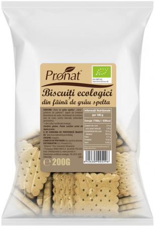 Biscuiti si napolitane - Biscuiti bio din faina de grau spelta, 200g Pronat