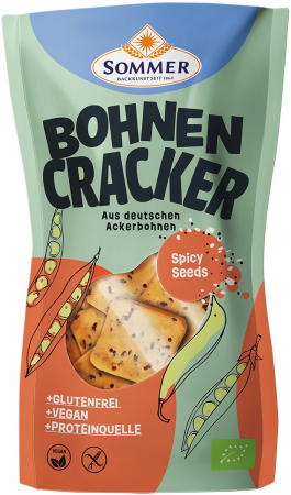 Fara gluten - Biscuiti bio din fasole cu seminte picante, fara gluten, 100g Sommer