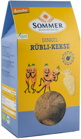Tendinte - Biscuiti bio din grau spelta fara zahar, cu morcovi, demeter 150g Sommer