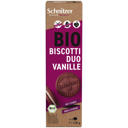 Alimente - Biscuiti cu crema de vanilie, fara gluten, eco