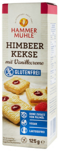 Biscuiti si napolitane - Biscuiti cu zmeura si crema de vanilie, 125g Hammer Muhle