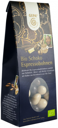 Ciocolata diversa - Boabe de Espresso glazurate in 3 feluri de ciocolata, bio, 100g Gepa
