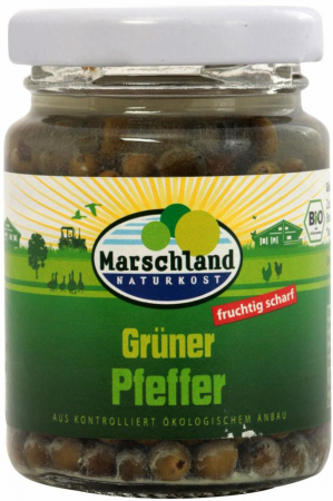 Conserve, Pateuri, creme tartinabile - Boabe de piper verde bio in saramura 100g / 55g Marschland Naturkost