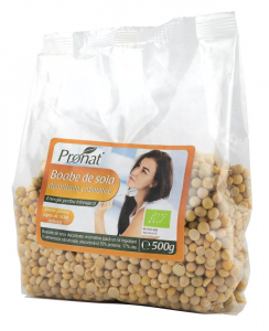 Seminte, fructe uscate, samburi - Boabe de soia bio enzimatice, 500g Pronat