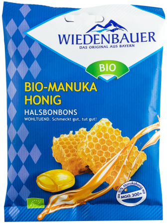 Alimente - Bomboane bio cu miere de manuka 60 g Wiedenbauer