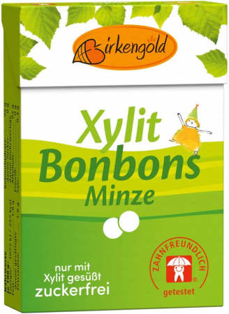 Alimente - Bomboane cu xylitol si menta 30g Birkengold