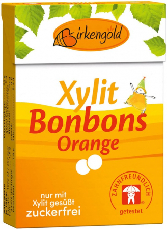 Alimente - Bomboane cu xylitol si portocale 30g Birkengold