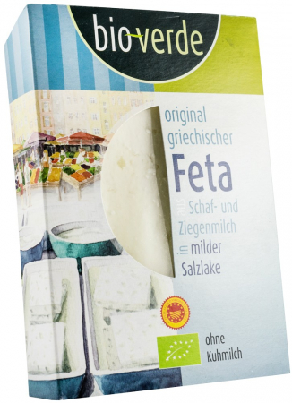Tendinte - Branza feta bio originala in stil grecesc, din lapte de oaie si capra, in saramura putin sarata, 200g Bioverde