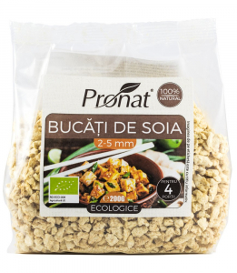Produse din soia - Bucati de soia bio 2-5mm, 200g proteina vegetala texturata TVP Pronat