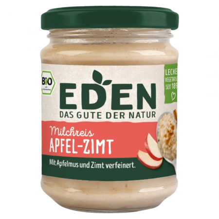 Alimente - Budinca bio de orez cu mere si scortisoara, 250g Eden