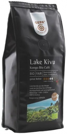Ceaiuri, Cafea si Inlocuitori - Cafea bio boabe Lake Kivu, 250g Gepa