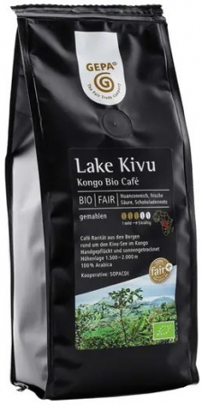 Ceaiuri, Cafea si Inlocuitori - Cafea bio macinata Lake Kivu, 250g Gepa