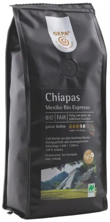 Alimente - Cafea bio si fairtrade boabe Chiapas Mexico Espresso, 250g Gepa