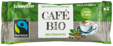 Ceaiuri, Cafea si Inlocuitori - Cafea instant bio si fairtrade 100% arabica 2,4g Schweitzer