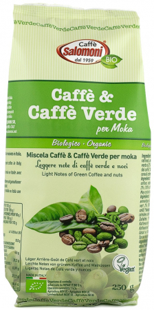 Ceaiuri, Cafea si Inlocuitori - Cafea si cafea verde bio 250g Salomoni Cafe