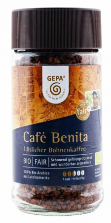 Alimente - Cafea solubila Benita bio si fairtrade, 100g Gepa