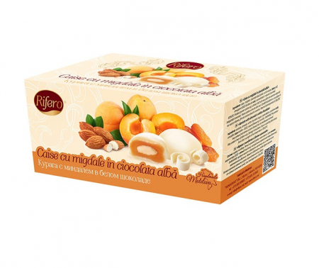 Ciocolata - Caise in ciocolata alba cu migdale Rifero 200 g