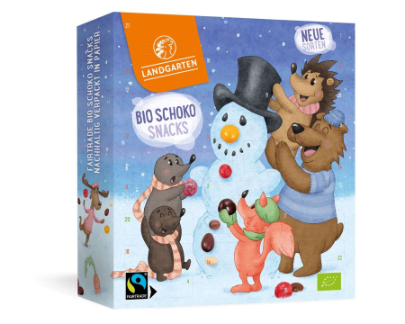 Ceaiuri, Cafea si Inlocuitori - Calendar de Craciun cu ciocolata bio Landgarten