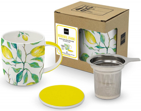 Pachete - Cana cu capac si infuzor din otel inoxidabil ambalata pentru cadou, 0.35L, beautiful lemongrass Pronat