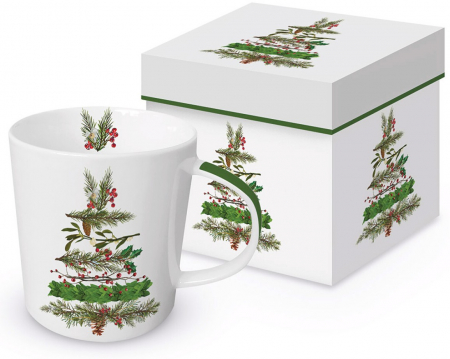 Ceaiuri, Cafea si Inlocuitori - Cana de portelan 0,35l in cutie cadou Bradul de Craciun, Pronat