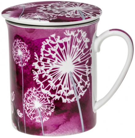 Ceaiuri, Cafea si Inlocuitori - Cana de portelan 0,3l cu infuzor si capac Dandelion Blue, Pronat