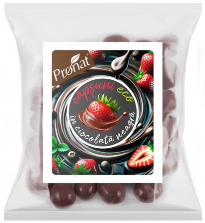 Capsuni bio glazurate in ciocolata neagra, 50g Pronat [1]