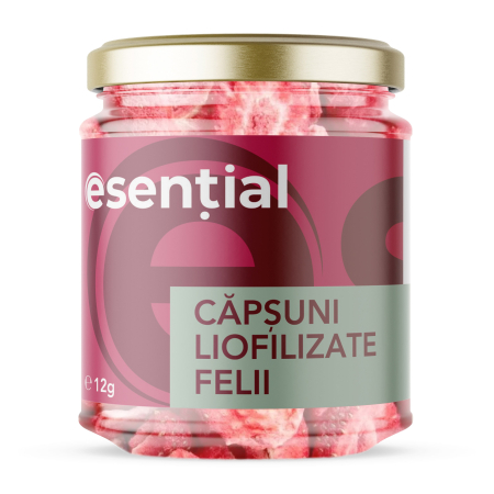 Alimente - Capsuni liofilizate felii, 12g Esential