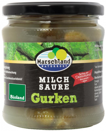 Conserve, Pateuri, creme tartinabile - Castraveti bio in saramura, 330 / 185g Marschland Naturkost