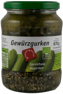 Alimente de baza - Castraveti murati, bio, 670g / 360g Green Organics