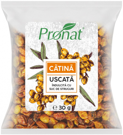 Seminte, fructe uscate, samburi - Catina uscata, indulcita cu suc de struguri, 30g Pronat