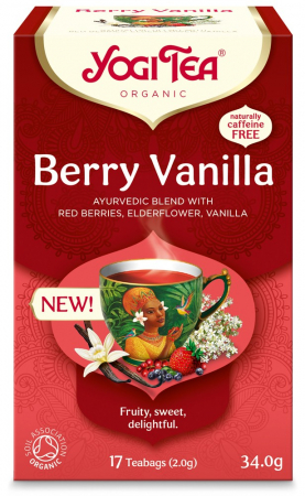 Ceaiuri, Cafea si Inlocuitori - Ceai bio cu fructe de padure si vanilie, 17 pliculete a 2g,34,0g Yogi Tea