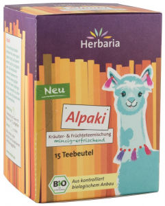 Ceaiuri diverse si accesorii - Ceai bio din plante si fructe Alpaki, 15x1.8g Herbaria