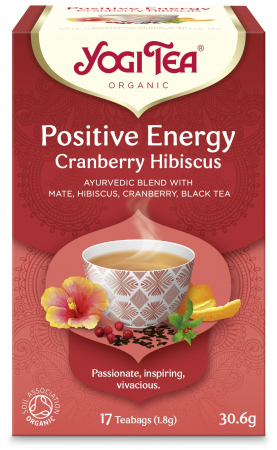 Ceaiuri, Cafea si Inlocuitori - Ceai bio Energie Pozitiva Merisor si Hibiscus, 17 pliculete 30.6g Yogi Tea