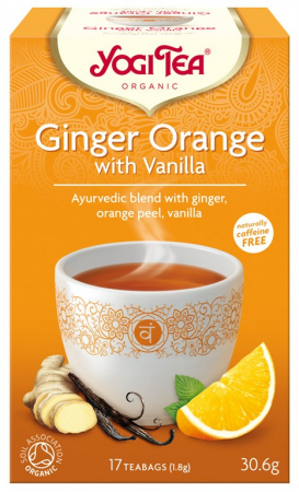 Ceaiuri, Cafea si Inlocuitori - Ceai bio ghimbir cu portocale si vanilie, 17 pliculete 30.6g Yogi Tea