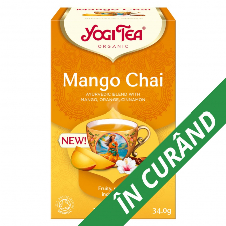 Alimente - Ceai bio Mango Chai, 17 pliculete a 2,0g / 34,0g Yogi Tea