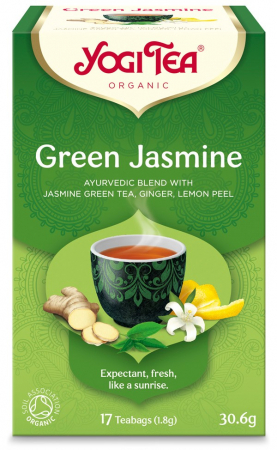 Sucuri - Ceai bio Verde cu iasomie, 17 pliculete 30.6g Yogi Tea