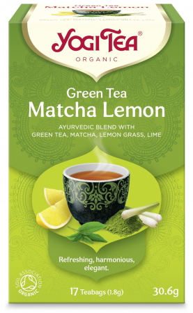 Sucuri - Ceai bio Verde cu matcha si lamaie, 17 pliculete 30.6g Yogi Tea
