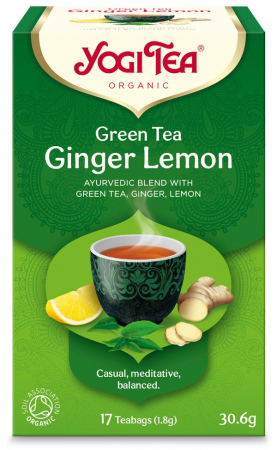Sucuri - Ceai bio Verde, ghimbir si lamaie, 17 pliculete 30.6g Yogi Tea