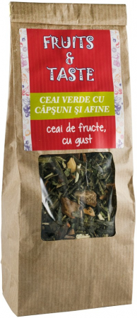 Ceai vrac - Ceai de fructe ceai verde cu capsuni si afine 80g Pronat