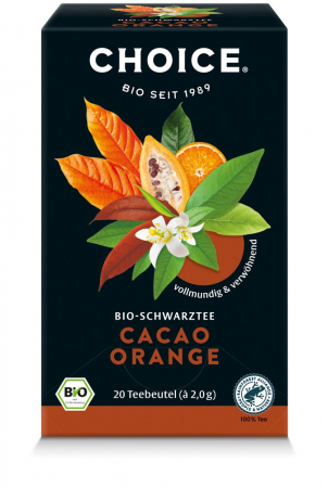 Alimente - Ceai negru bio cu cacao si portocale, 20 pliculete a 2g / 40.0g Choice