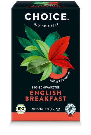 Alimente - Ceai negru bio English Breakfast, 20 pliculete a 2.2g / 44.0g Choice