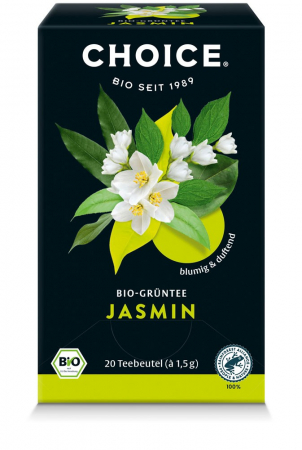 Alimente - Ceai verde bio Jasmin, 20 pliculete a 1.5g / 30.0g Choice