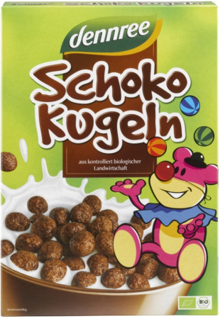 Produse pentru copii - Cereale bilute cu ciocolata bio 250g Dennree