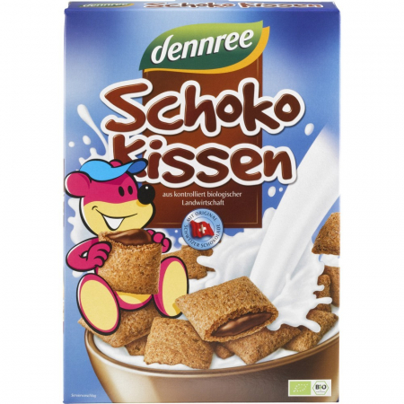 Cereale, fulgi din cereale, mic dejun - Cereale pernite bio umplute cu ciocolata