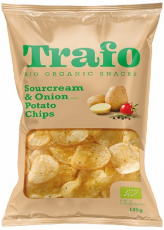 Tendinte - Chipsuri bio din cartofi cu ceapa si smantana, 125g Trafo