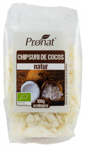 Snacksuri - Chipsuri bio din nuca de cocos, natur, 100g Pronat