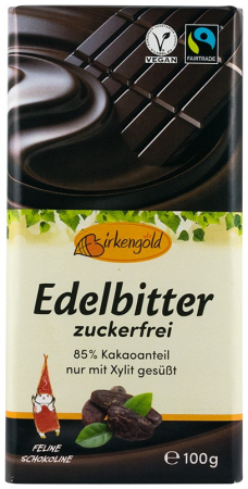 Tendinte - Ciocolata 85% cacao indulcita cu xylitol, 100g Birkengold
