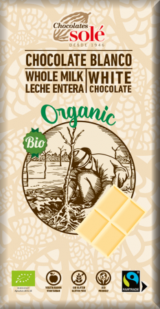 Ciocolata Sole - Spania - Ciocolata alba bio, 100g Chocolates Sole