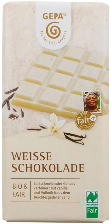 Alimente - Ciocolata alba bio si fairtrade cu vanilie, 100g Gepa