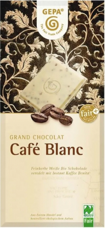 Ciocolata - Ciocolata alba cu cafea Cafe Blanc, bio 100g Gepa